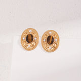 Sterling Silver Tiger's Eye Earrings – exuding a vintage and luxurious vibe!