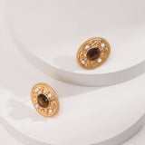 Sterling Silver Tiger's Eye Earrings – exuding a vintage and luxurious vibe!