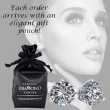 14K Gold Post & Sterling Silver Pure Brilliance Zirconia 3 Prong Martini Style Stud Earrings 1.0Ct to 4Ct