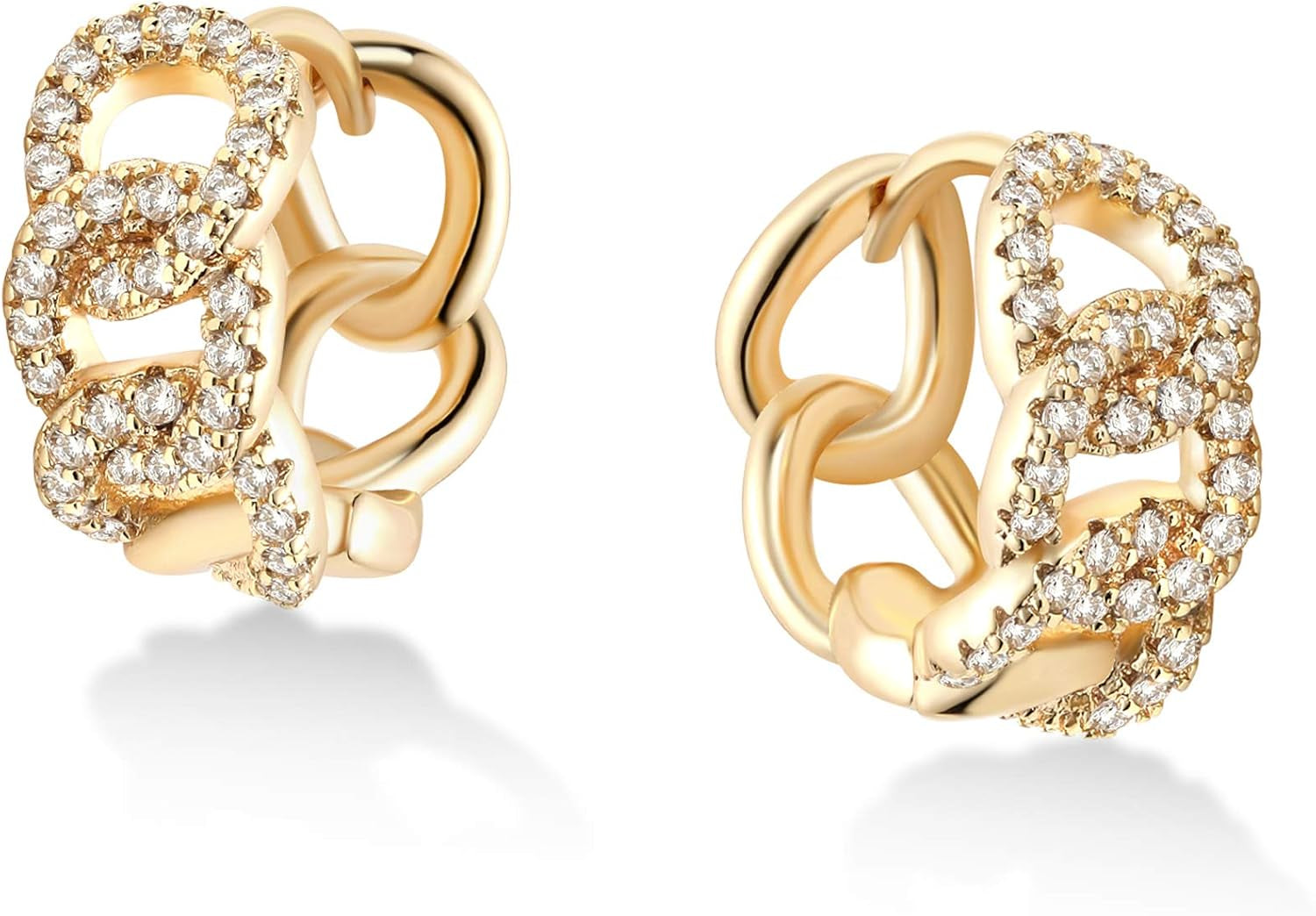 Cubic Zirconia Huggie Earrings 14K Gold Plated Tiny Earrings Small Huggie Hoop Earrings Simple Lightweight Hoops Gift for Women