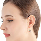 Austrian Crystal Cube Drop Dangle Earrings for Women 14K Gold Plated Hypoallergenic Jewelry