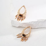 Sterling silver black agate/tiger eye vintage earrings