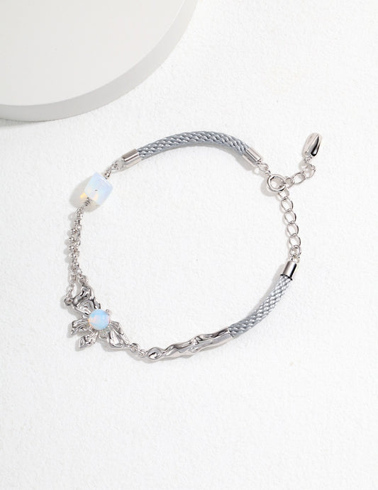 Ins silver opal bracelet