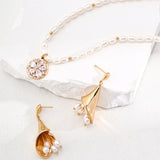Sterling silver pearl necklace with cubic zirconia