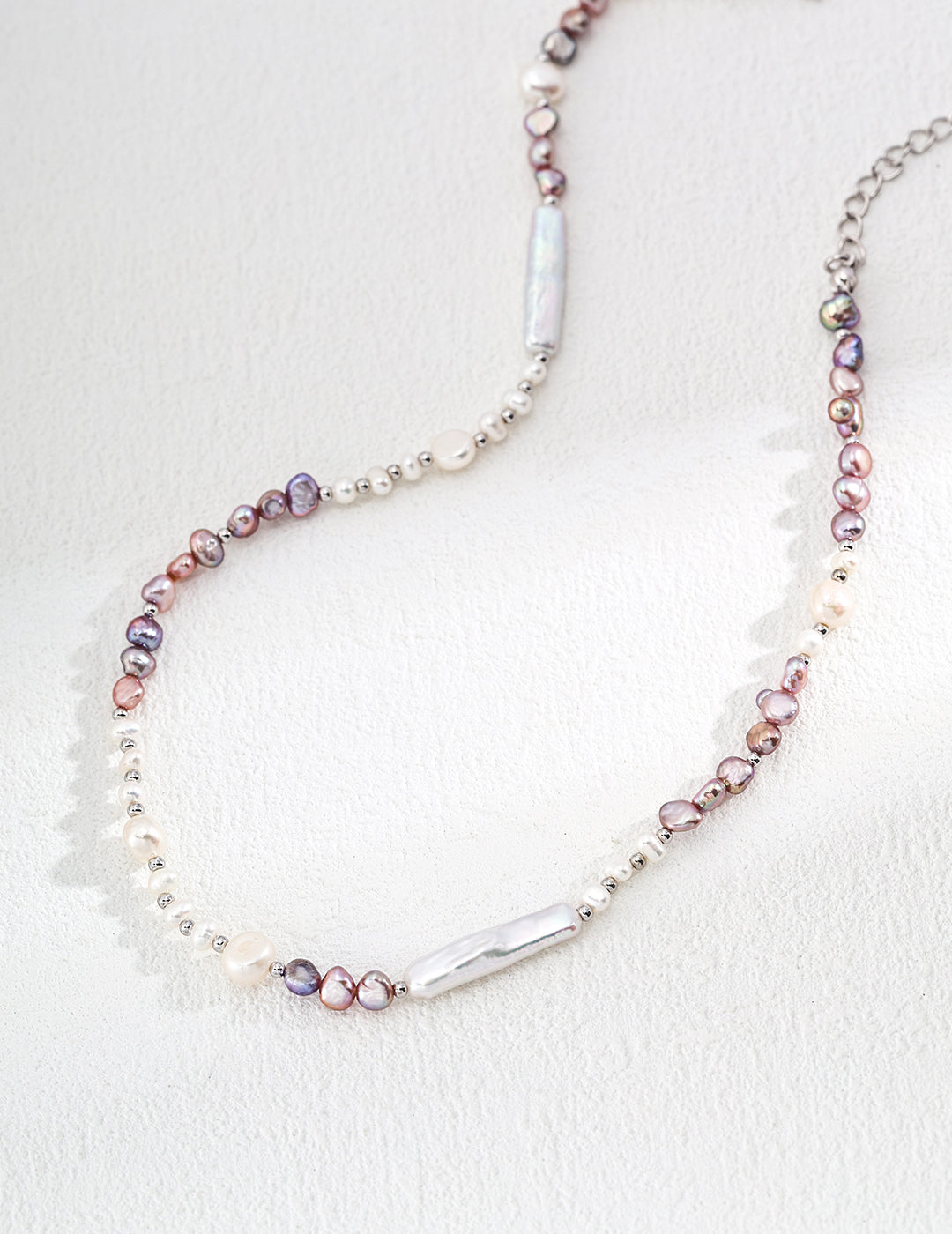 “Purple Aura Comes from the East! S925 Silver Fashion Natural Pearl Necklace”