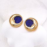 S925 Silver Vintage Lapis Lazuli Earrings with a Unique Design