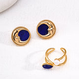 S925 Silver Vintage Lapis Lazuli Earrings with a Unique Design