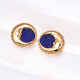 S925 Silver Vintage Lapis Lazuli Earrings with a Unique Design