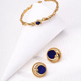 S925 Silver Vintage Lapis Lazuli Earrings with a Unique Design