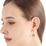 Austrian Crystal Cube Drop Dangle Earrings for Women 14K Gold Plated Hypoallergenic Jewelry